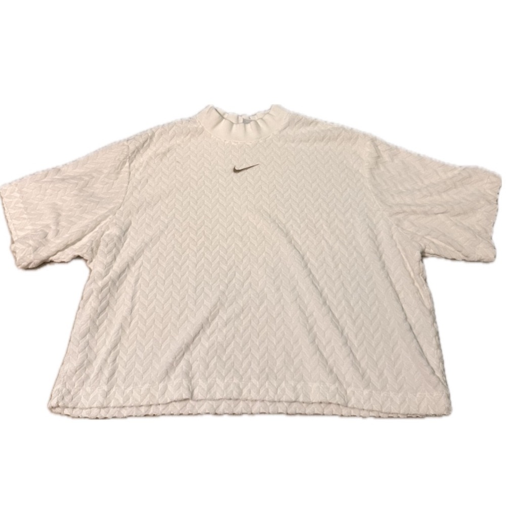 White Nike cropped sweater! Size Large, fits like a medium.